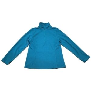 Lands' End Women's teal quarter zip fleece pullover size Small
